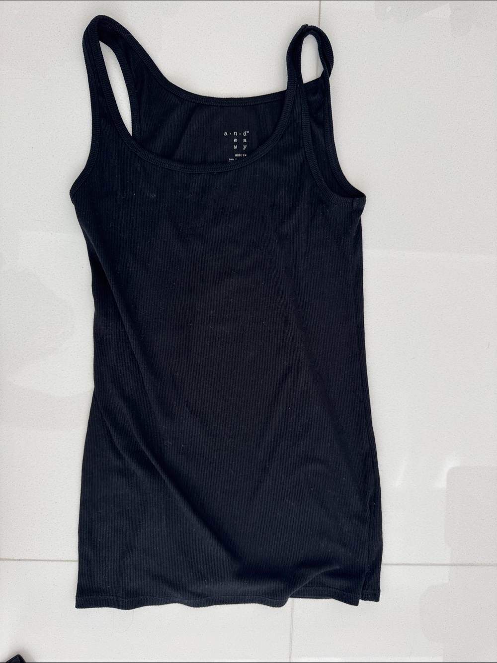 Everyday Black Ribbed Tank Top